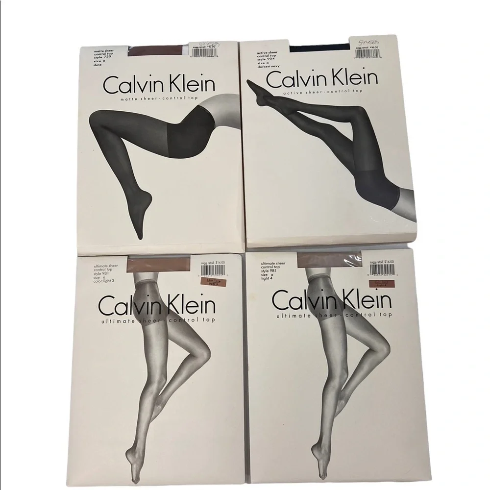 Lot of 5 Vintage Y2K 90s new Calvin Klein control top pantyhose Henri Bendel